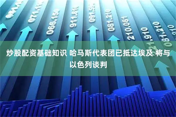 炒股配资基础知识 哈马斯代表团已抵达埃及 将与以色列谈判
